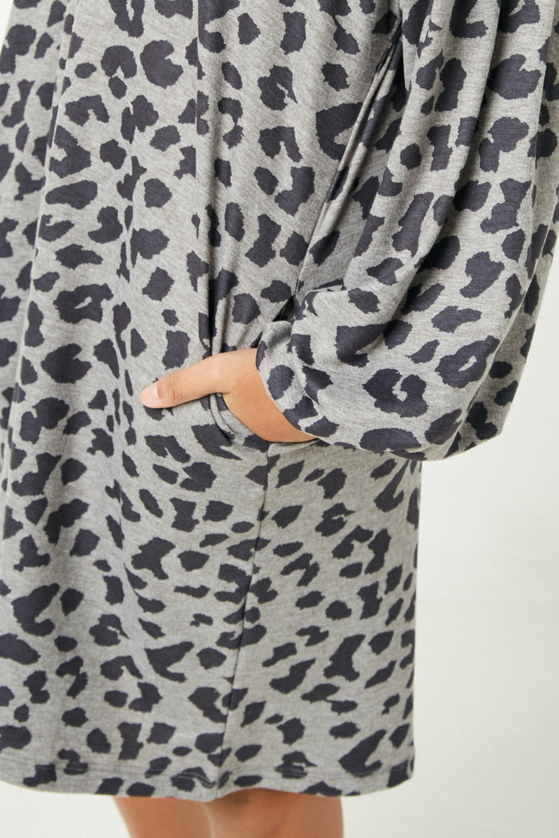 Girls Leopard Print Knit Dress| Cute Girls' Clothes Grey / S Grey *Girl's Dresses Midi Dresses Hayden Girls Girls Leopard Print Knit Dress| Cute Girls' Clothes Grey / S Grey *Girl's Dresses Midi Dresses Hayden Girls