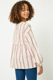 GY2283 Girls Embroidered Stripe Babydoll Top Back