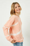 GY2322 CORAL Girls Brushed Tie Dye Sweatshirt Side