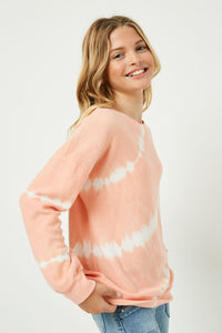 GY2322 CORAL Girls Brushed Tie Dye Sweatshirt Side