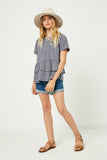 GY2368 NAVY Girls Tiered Cross Back Top Full Body