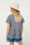GY2368 NAVY Girls Tiered Cross Back Top Back