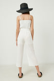 GY2488 Ivory Girls Sleeveless Smocked Button Detail Textured Jumpsuit Back