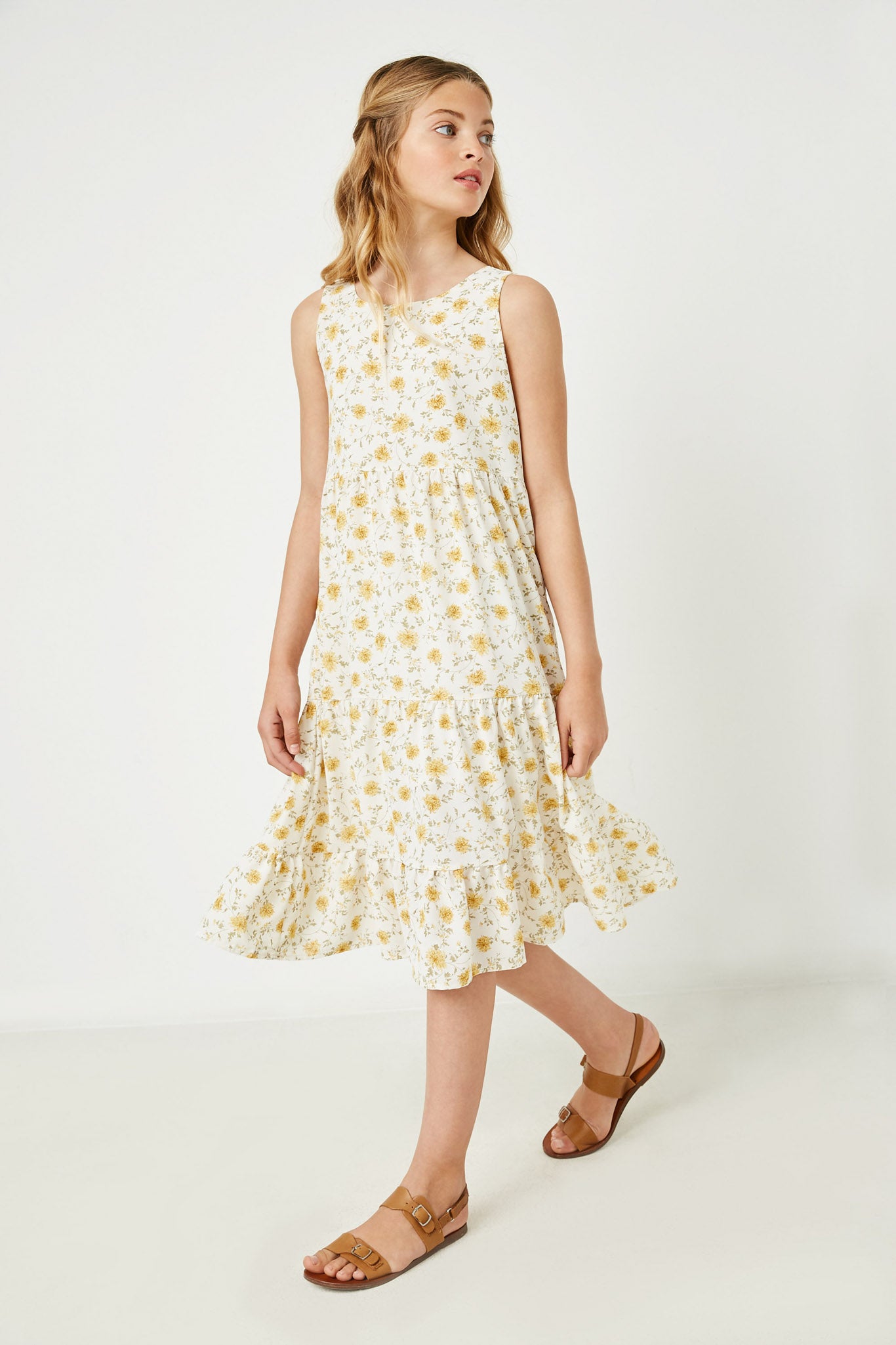 girls floral maxi dress Girls Maxi or Midi Dress Girls Soft Floral Meadow Sundress Girls Twirling Birthday Summer Dress Tween Dress Size 4 5 6 7 8 10 12 14