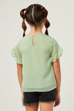 GY2540 Mint Girls Sheer Tulip Sleeve Top Back