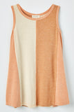 GY2557 Coral Mix Girls Colorblock Knit Sleeveless Tunic Flat Front