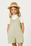 GY2583 MINT Girls Pocketed Sleeveless Romper Front
