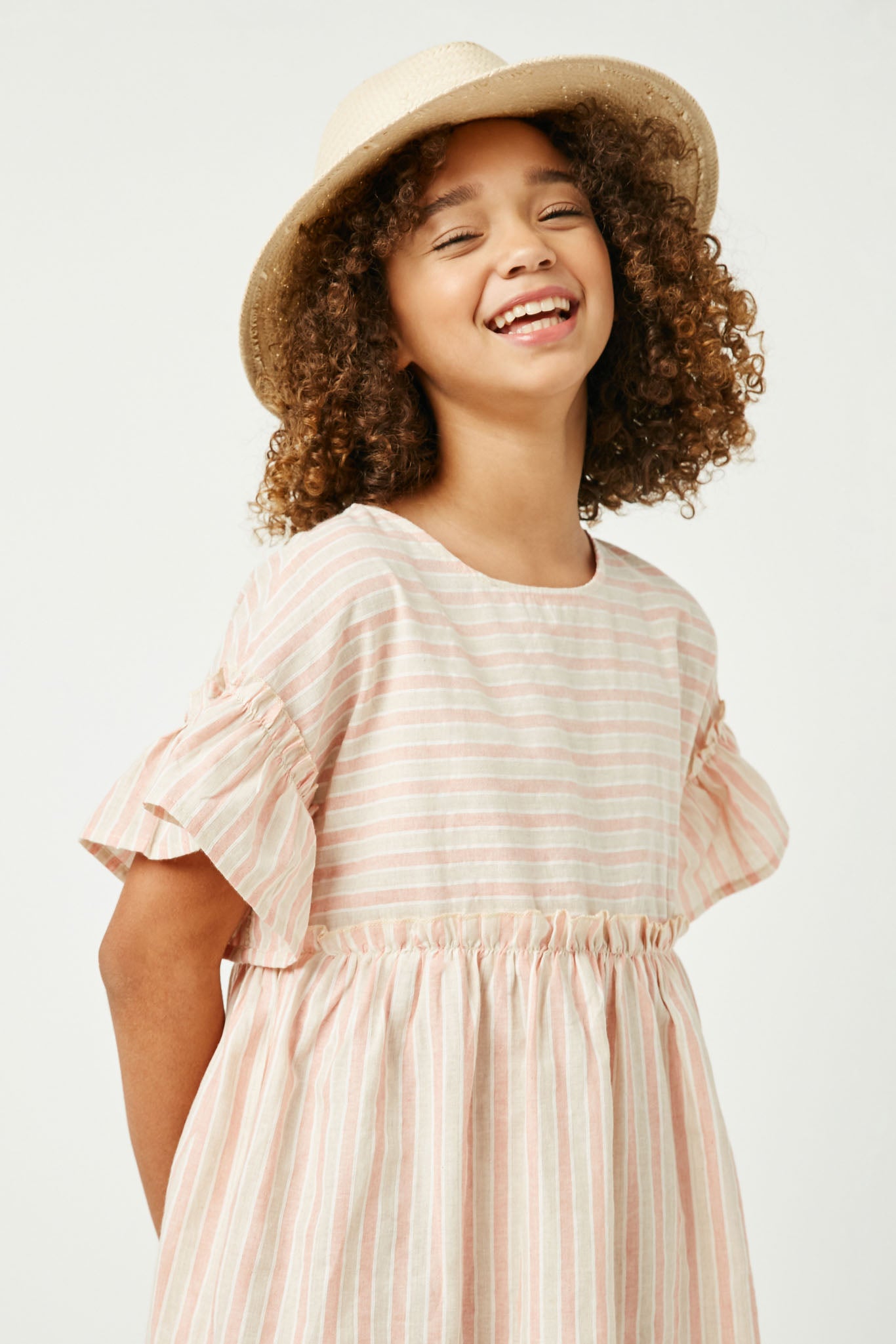 Girls Striped Mini Dresses