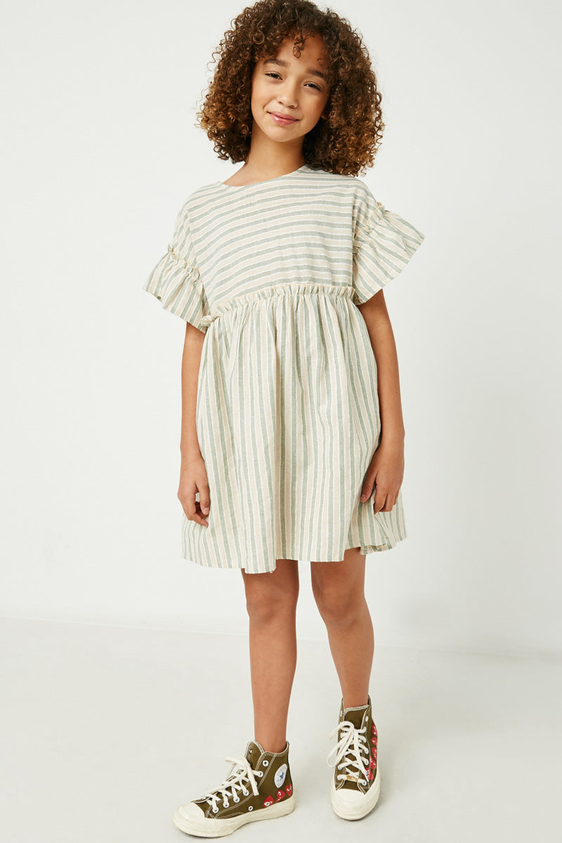 Girls Striped Mini Dresses