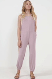 GY2618 MAUVE Girls Ribbed Knit Pocketed Jumpsuit Gif