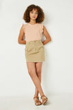 GY2652 Coral Girls Ruffle Neck Striped Tank Full Body