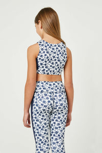 GY2659 Navy Girls Floral Print Active Sportsbra Back 2