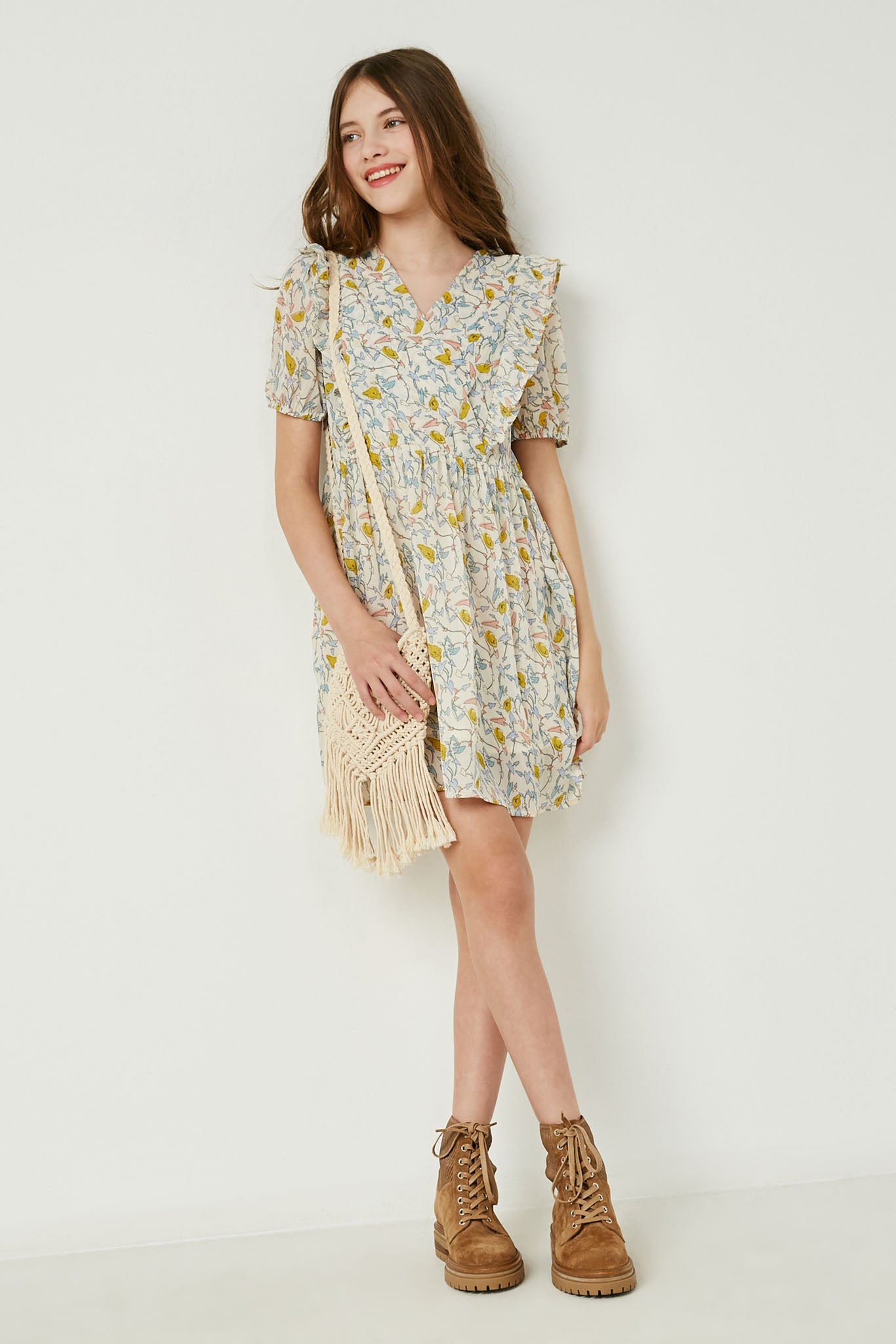 Girls Mini Ruffle Dresses