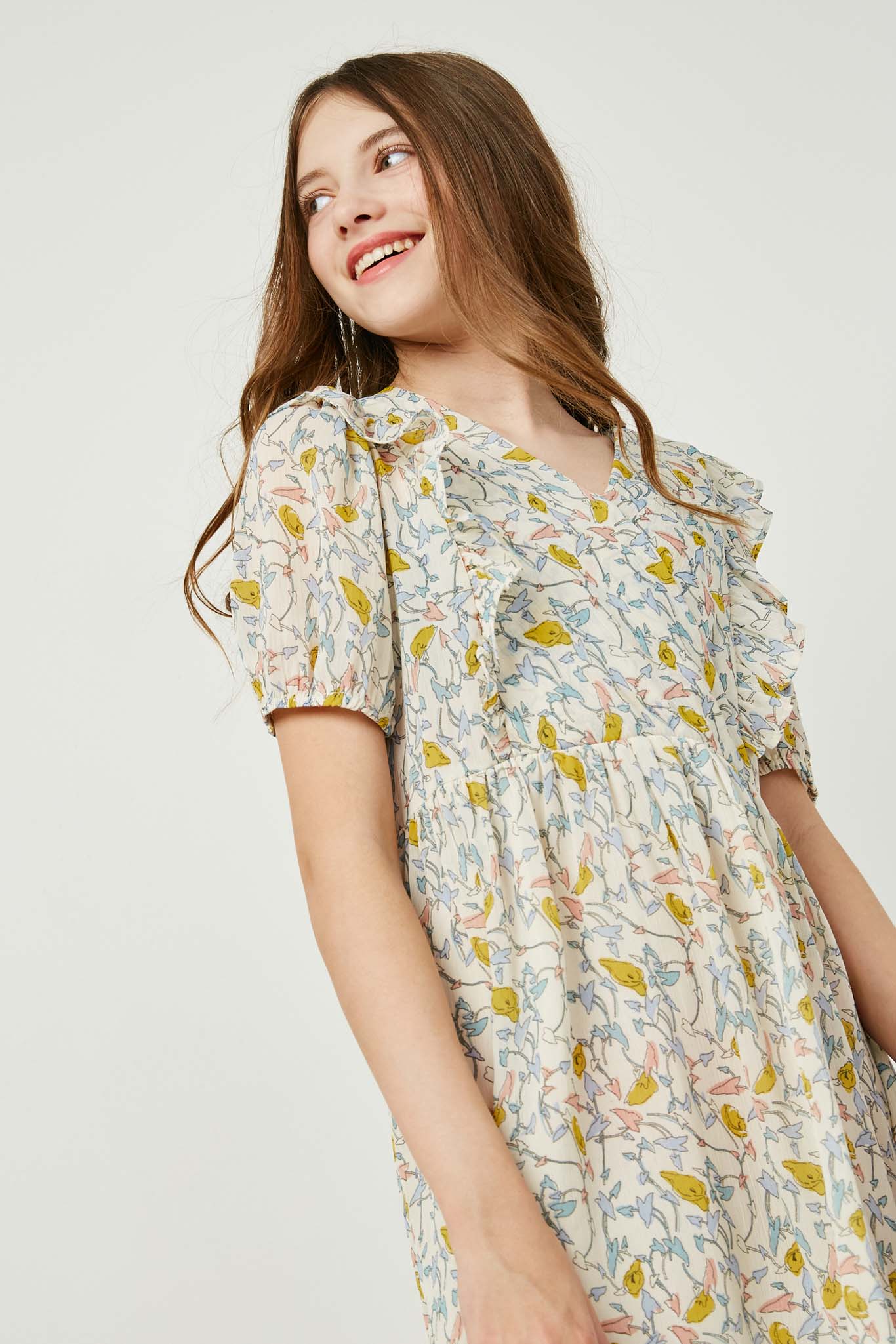Girls Mini Ruffle Dresses