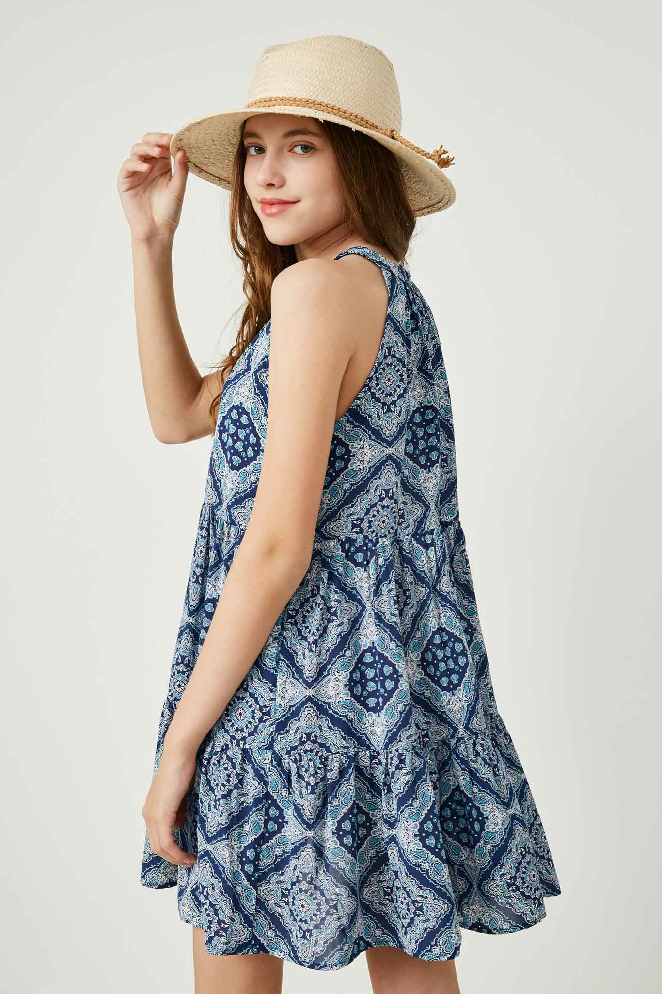 bandana print halter dress ASOS DESIGN Petite satin halter midaxi dress in bandana print