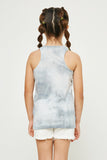 GY2728 GREY Girls Tie Dye Racerback Active Tank Front