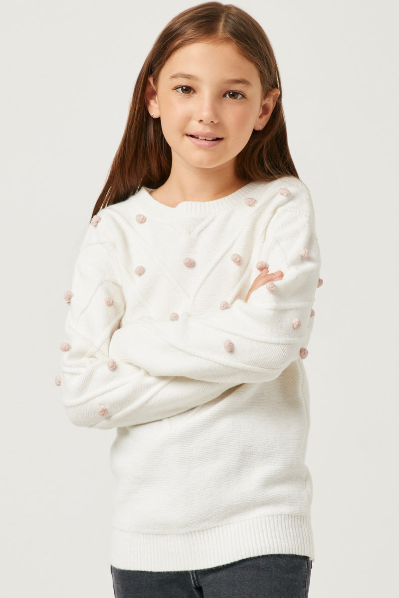 Chevron Pom Pom Sweater Top