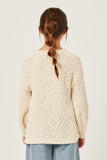 Girls Popcorn Knit Pullover Sweater Back