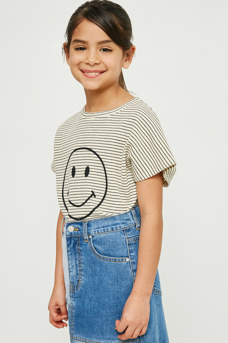 Textured Happy Face Top