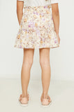 GY2883 CREAM Girls Ruffle Waist Drawstring Skirt Back
