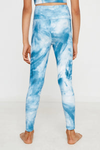 GY2913 Blue Girls Tie Dye Print Active Leggings Back