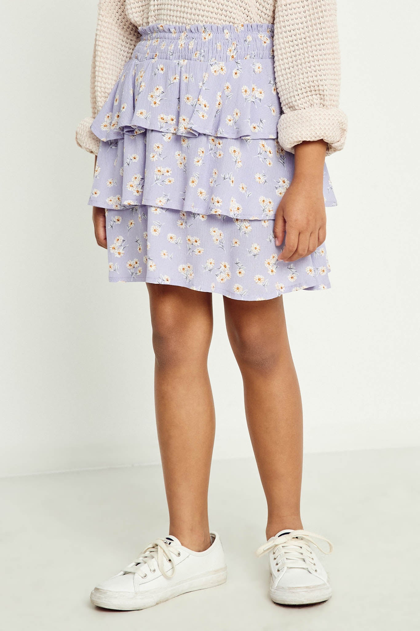 Smocked Waist Ruffled Tier Skirt