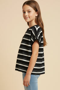 Textured Multi Stripe Knit Boxy Tank