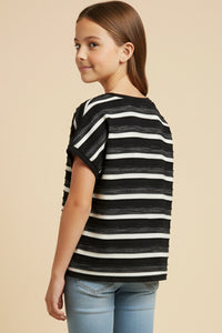 Textured Multi Stripe Knit Boxy Tank