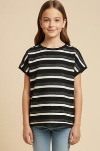 Textured Multi Stripe Knit Boxy Tank