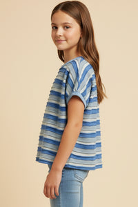 Textured Multi Stripe Knit Boxy Tank