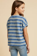 Textured Multi Stripe Knit Boxy Tank