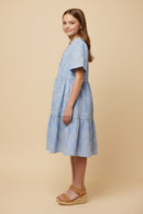 Crochet Quilted Button Detail Dress