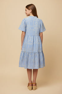 Crochet Quilted Button Detail Dress