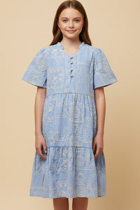 Crochet Quilted Button Detail Dress