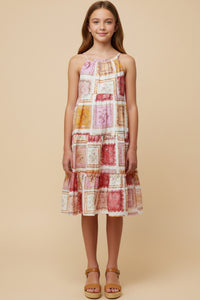 GY3056 Blush Patch Print Dress Front
