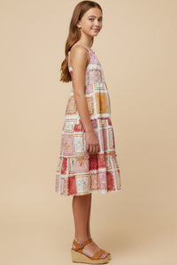 GY3056 Blush Patch Print Dress Side