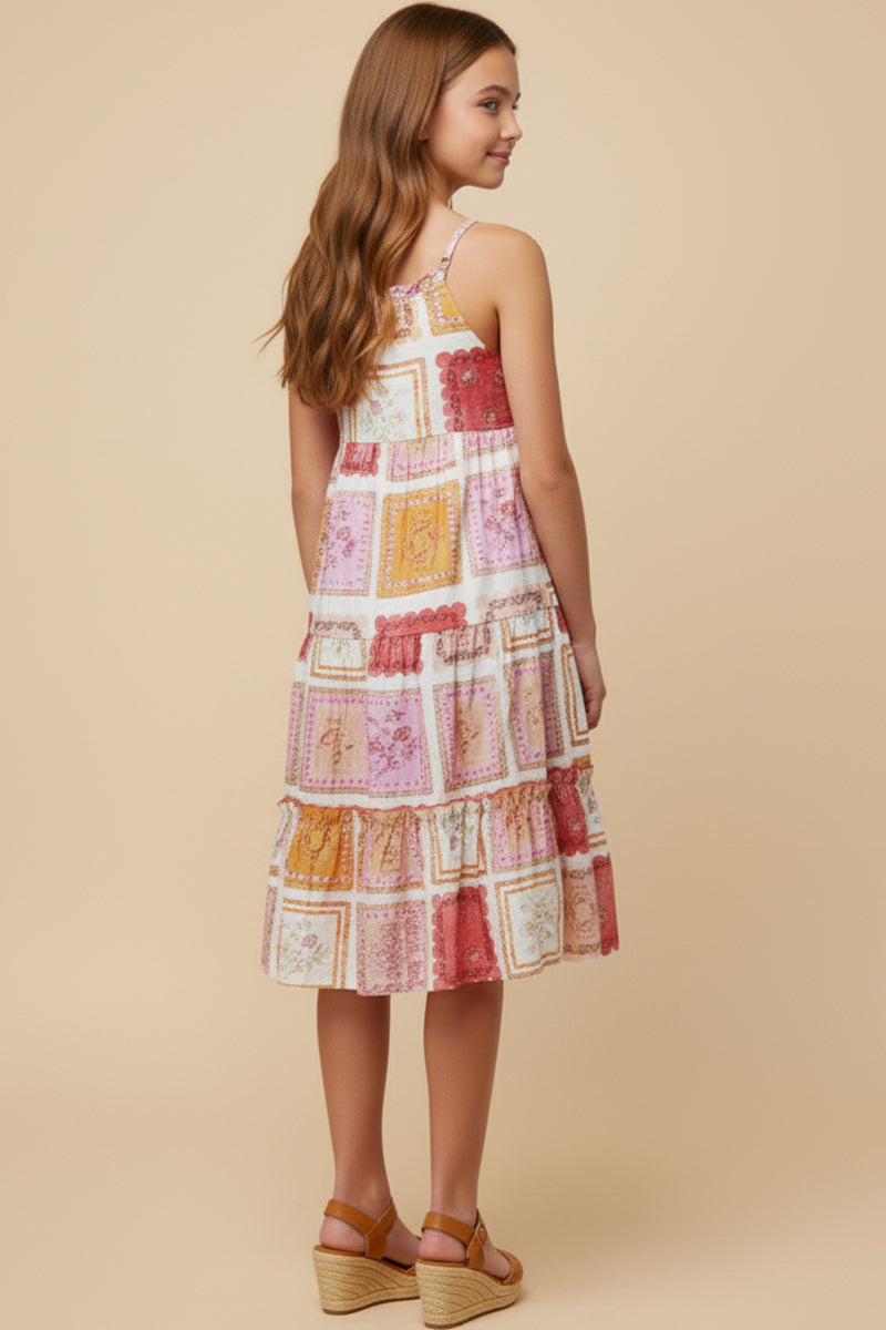 GY3056 Blush Patch Print Dress Back