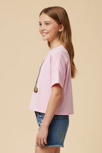Sequined Cactus Boot Patch Knit T Shirt