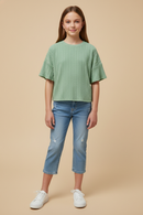 Lightweight Cable Knit T Shirt