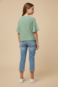 Lightweight Cable Knit T Shirt