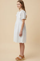 Button Down Floral Eyelet Dress