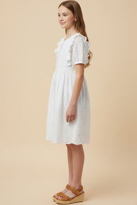Button Down Floral Eyelet Dress