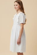 Button Down Floral Eyelet Dress