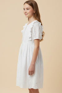 Button Down Floral Eyelet Dress
