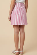 Pinstripe Denim Skirt