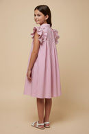 GY3136 Pnk Collared Stripe Dress Back