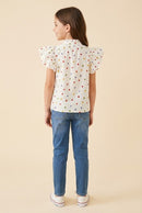 Multicolor Polka Dot Pleated Blouse