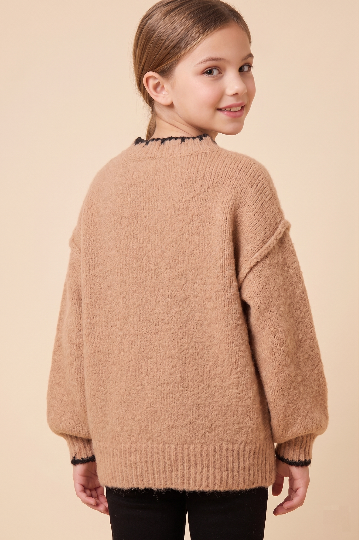 Contrast Detail Horse Knit Sweater