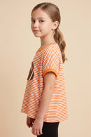 Football Patched Striped Knit Game Day Top