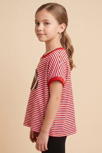 Football Patched Striped Knit Game Day Top